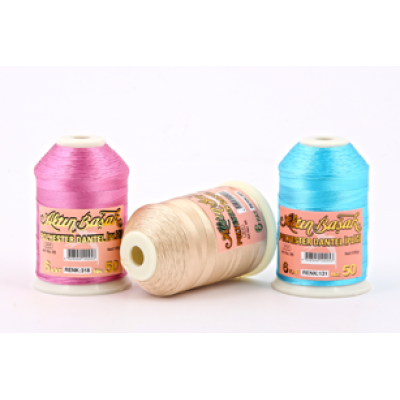 ALTINBAŞAK POLYESTER 6 KATL100 GRI BOBİN DANTEL İPİ 6 ADET